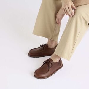 Birkenstock Leather Utti Lace Up Sneaker Moccasin Mens 11 44 Brown Roast EUC